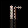 Image 2 : 4.01 ctw Princess Cut Diamond Micro Pave Earrings 18K Rose Gold