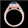 Image 2 : 2.5 ctw SI Certified Fancy Blue Diamond Solitaire Halo Ring 10k Rose Gold
