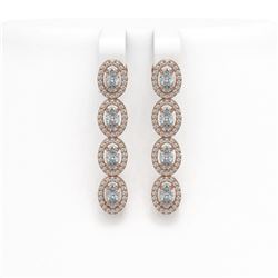 4.52 ctw Oval Cut Diamond Micro Pave Earrings 18K Rose Gold