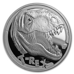 2017 Tuvalu 5 oz Silver $5 Tyrannosaurus Rex Proof