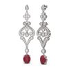 Image 2 : 11.15 ctw Ruby & Diamond Earrings 18K White Gold