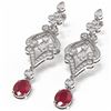 Image 3 : 11.15 ctw Ruby & Diamond Earrings 18K White Gold