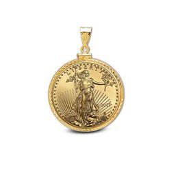 2019 1/10 oz Gold Eagle Pendant (Diamond-ScrewTop Bezel)