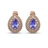 Image 1 : 8.54 ctw Tanzanite & Diamond Victorian Earrings 14K Rose Gold