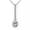 Image 2 : 1.6 ctw Oval Cut Diamond Designer Necklace 18K White Gold