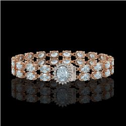 17.78 ctw Sky Topaz & Diamond Bracelet 14K Rose Gold