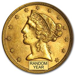 $5 Liberty Gold Half Eagle BU (Random Year)