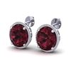 Image 1 : 20 ctw Garnet & Micro Pave VS/SI Diamond Earrings 18k White Gold