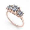 Image 2 : 2 ctw Past Present Future VS/SI Princess Diamond Ring 18k Rose Gold