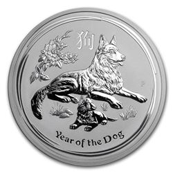 2018 Australia 5 oz Silver Lunar Dog BU