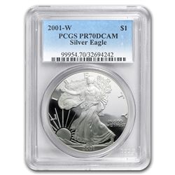2001-W Proof Silver American Eagle PR-70 PCGS
