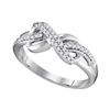 Image 1 : 10kt White Gold Round Diamond Infinity Ring 1/5 Cttw