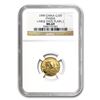 Image 1 : 1999 China 1/10 oz Gold Panda Large Date/Plain 1 MS-69 NGC
