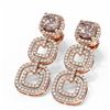 Image 3 : 6.12 ctw Morganite & Diamond Earrings 18K Rose Gold