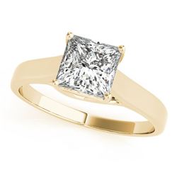0.75 ctw Certified VS/SI Princess Diamond Ring 18k Yellow Gold