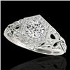 Image 1 : 1.4 ctw Certified Diamond Solitaire Antique Ring 10k White Gold