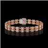 Image 3 : 16.35 ctw Morganite & Diamond Bracelet 14K Rose Gold