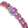 Image 2 : 13.83 ctw Amethyst & Diamond Bracelet 14K Rose Gold