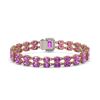 Image 3 : 13.83 ctw Amethyst & Diamond Bracelet 14K Rose Gold