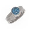 Image 3 : 1.5 ctw Intense Blue Diamond Ring 18K White Gold