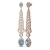 Image 2 : 9.1 ctw Blue Topaz & Diamond Earrings 18K Rose Gold
