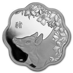 2019 Canada Silver $15 Lunar Lotus Year of the Pig Proof
