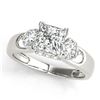 Image 2 : 1.35 ctw VS/SI Princess Cut Diamond 3 Stone Ring 18k White Gold