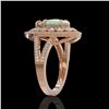Image 3 : 4.19 ctw Certified Opal & Diamond Victorian Ring 14K Rose Gold