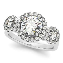 1.75 ctw Certified VS/SI Diamond Halo Ring 14k White Gold