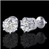 Image 2 : 2.04 ctw VS/SI Diamond Solitaire Art Deco Stud Earrings 18k White Gold