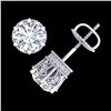 Image 3 : 2.04 ctw VS/SI Diamond Solitaire Art Deco Stud Earrings 18k White Gold