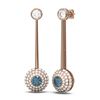 Image 2 : 3.67 ctw Intense Blue Diamond Earrings 18K Rose Gold