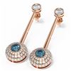 Image 3 : 3.67 ctw Intense Blue Diamond Earrings 18K Rose Gold