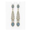Image 1 : 9.6 ctw Aquamarine & Diamond Earrings 18K Yellow Gold