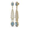 Image 2 : 9.6 ctw Aquamarine & Diamond Earrings 18K Yellow Gold