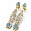 Image 3 : 9.6 ctw Aquamarine & Diamond Earrings 18K Yellow Gold