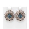 Image 1 : 11.21 ctw Blue Topaz & Diamond Earrings 18K Rose Gold