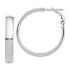 Image 1 : 14k White Gold Omega Back Hoop Earrings - 5x29 mm