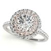 Image 2 : 1.70 ctw Certified VS/SI Diamond 2pc Set Solitaire Halo 14k 2Tone Gold
