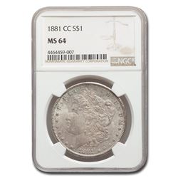 1881-CC Morgan Dollar MS-64 NGC