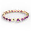 Image 3 : 19.25 ctw Amethyst & VS/SI Diamond Micro Pave Bracelet 14k Yellow Gold