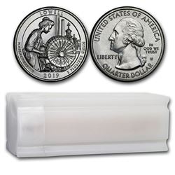 2019-W ATB Quarter Lowell Historic Park 40-Coin Roll BU