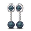 Image 2 : 0.63 ctw Diamond & Pearl Earrings 18K White Gold
