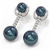 Image 3 : 0.63 ctw Diamond & Pearl Earrings 18K White Gold