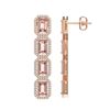 Image 2 : 10.73 ctw Morganite & Diamond Micro Pave Halo Earrings 10k Rose Gold