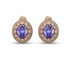 Image 1 : 9.06 ctw Tanzanite & Diamond Victorian Earrings 14K Rose Gold