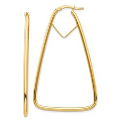 14k Yellow Gold Polished Triangle Hoop Earrings
