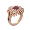 Image 1 : 3.35 ctw Ruby & Diamond Ring 18K Rose Gold