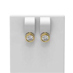 2 ctw Diamond Earrings 18K Yellow Gold