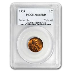 1933 Lincoln Cent MS-65 PCGS (Red)